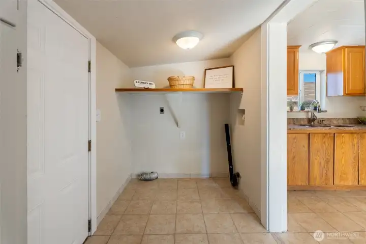 Laundry room and back door