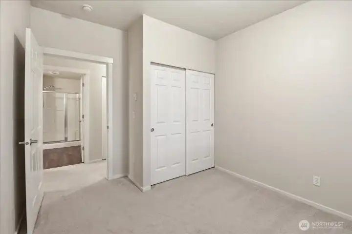 This is the third bedroom looking into the hallway.