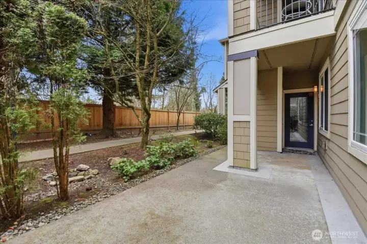 The private patio not staged.