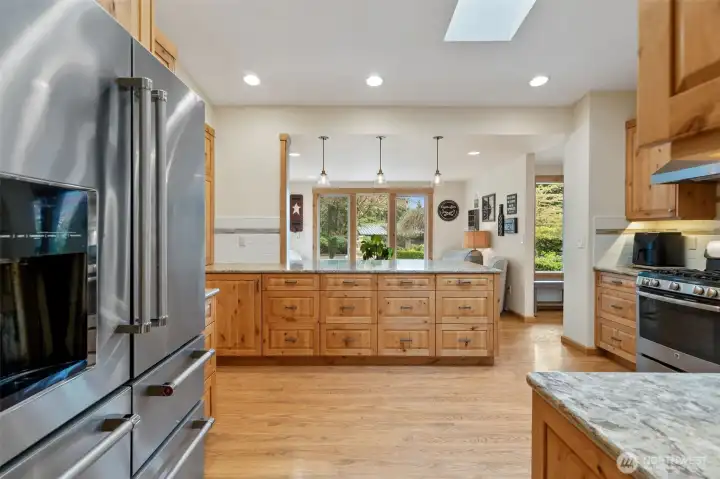 Skylight gives lots of light for kitchen