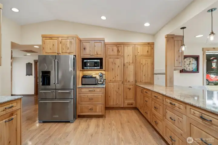 Knotty pine soft closed drawers