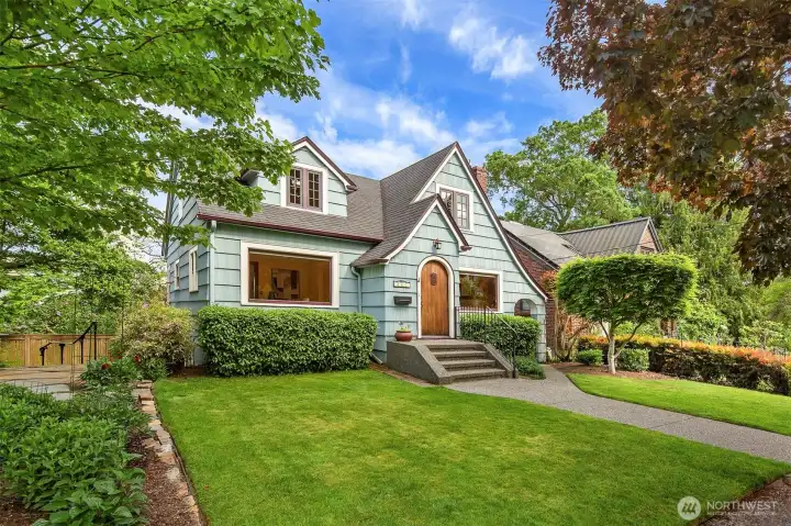 Charming tudor style home on beautiful tree-lined street in sought after Bryant neighborhood. Three bedrooms, two bathrooms  with a total of 2,190 square feet, approximate 1,650 of that is finished square footage.