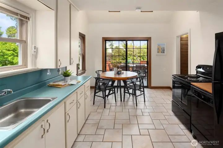 Large kitchen is packed with potential to be transformed into something magnificent.