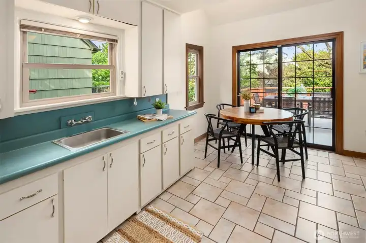 Large kitchen space awaits your vision.
