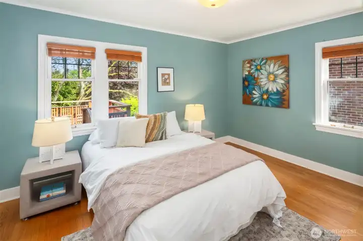 Main floor bedroom with two closets.