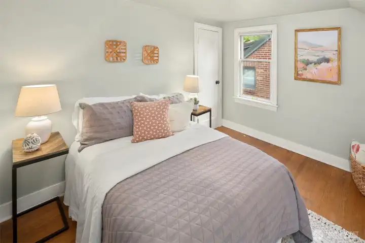 One of two upstairs bedrooms.
