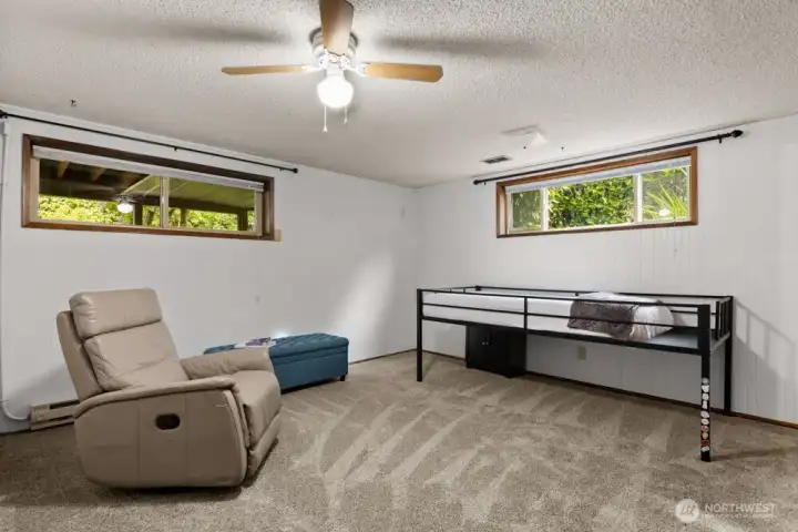 Fifth bedroom in basement