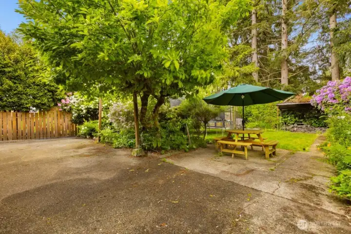 Large patio space in the backyard