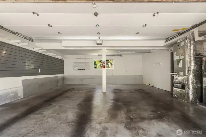 Large garage for 2 cars and all your storage needs!
