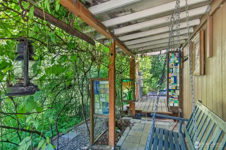 Whimsical porch.