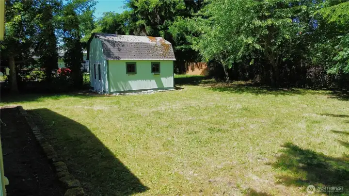 Storage shed with plenty of space for tools and seasonal decor Storage shed with plenty of space for tools and seasonal decor