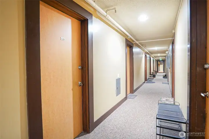 Hallway to unit Hallway to unit