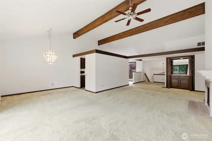 view of great room from sliding glass doors