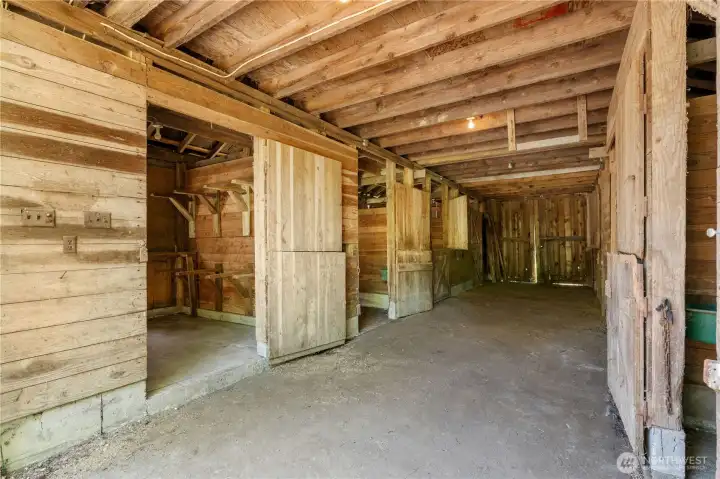 Horse stalls and tack room ready for your equestrian pursuits.