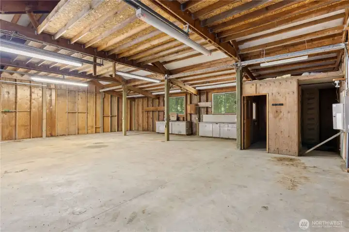 A dream workspace with four bays, generous storage and workspace.