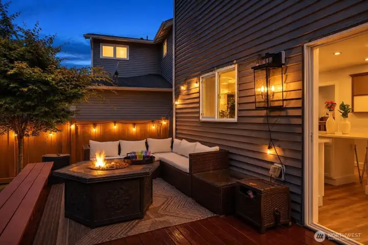 Cozy deck for firepit nights! Cozy deck for firepit nights!