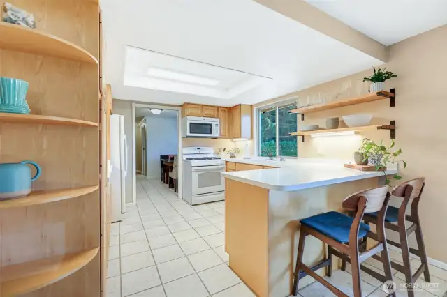 Kitchen with bar seating