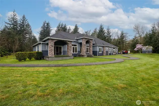 View from expansive yard