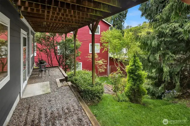Step outside to your private paradise and unwind on the covered patio of your lower level.