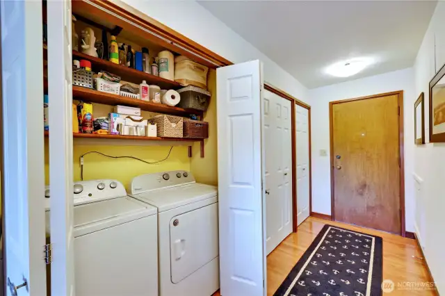 The condo has a full washer and dryer and lots of storage space.