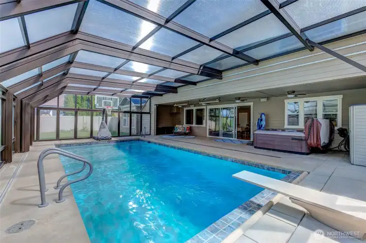 Inside the heated retractable DynaDome enclosure