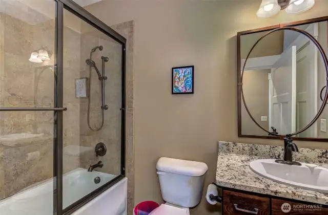 Second, main floor full bath.