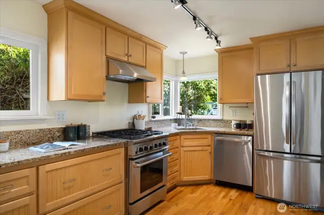 Chef's kitchen with ample countertop space and storage!