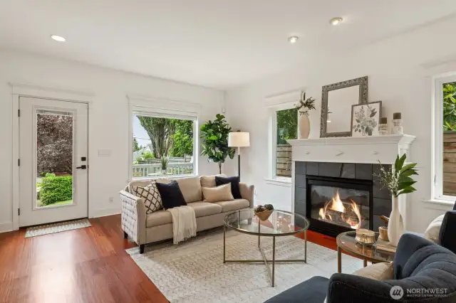 Cherry hardwood floors accent the main floor.