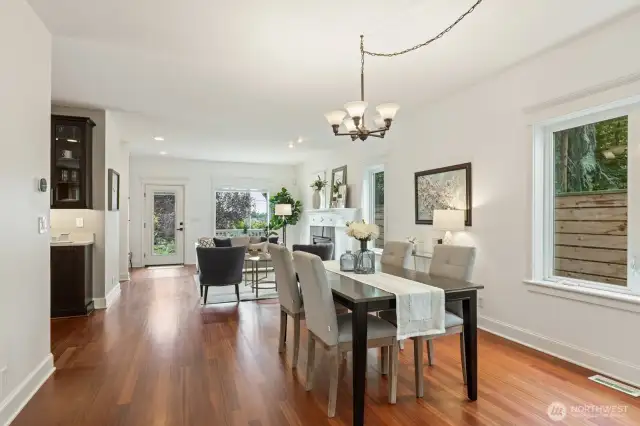 Large dining area perfect for dinner parties.