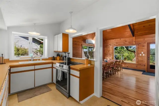 kitchen open to great room w views