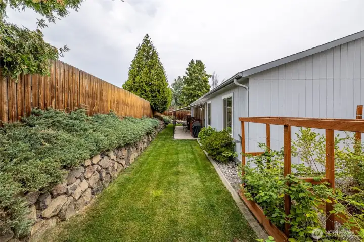 Private backyard area