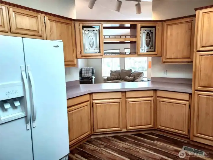 Well-appointed kitchen with new flooring.