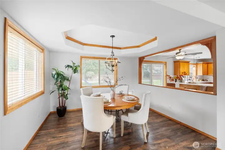 Dining area is open to the living room and kitchen!