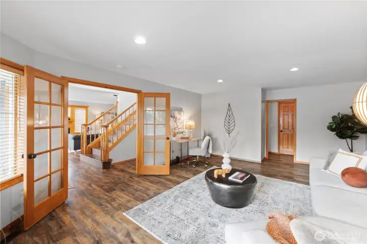 French door entry into the family room!