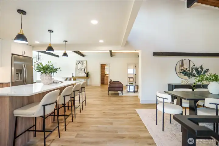 Kitchen to View on Living Area