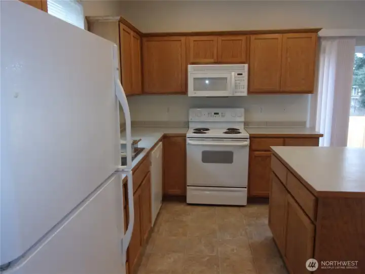 Kitchen as seen from formal dining room.
