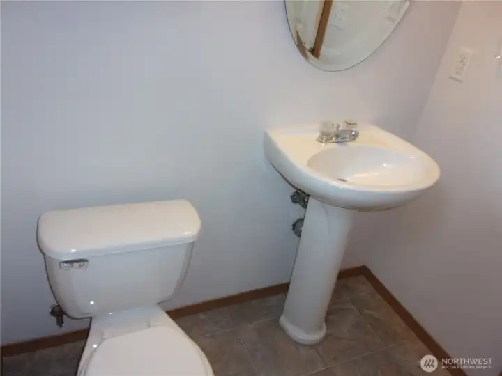 Half-bath on main level.