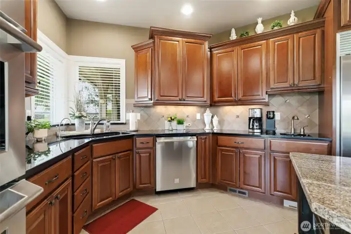 Corner sink.