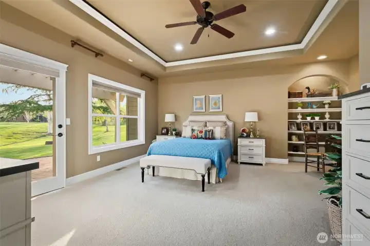 Built-in shelving.