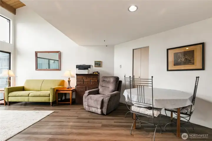 Living room and dining area