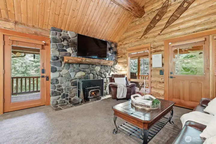 Grand yet cozy interiors make this a true Northwest gem