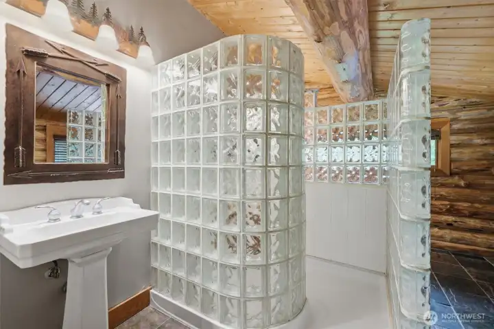 Primary suite bathroom with heated floors