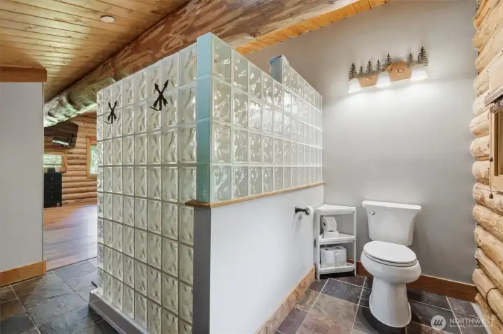 Primary suite bathroom with heated floors