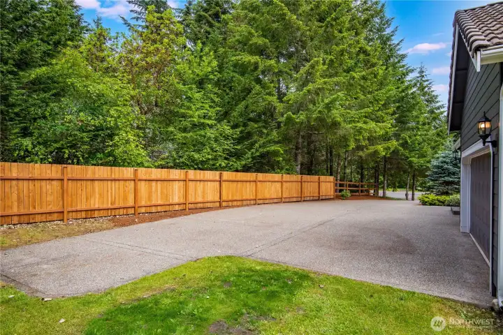 Large RV parking area with room for recreational vehicles and toys