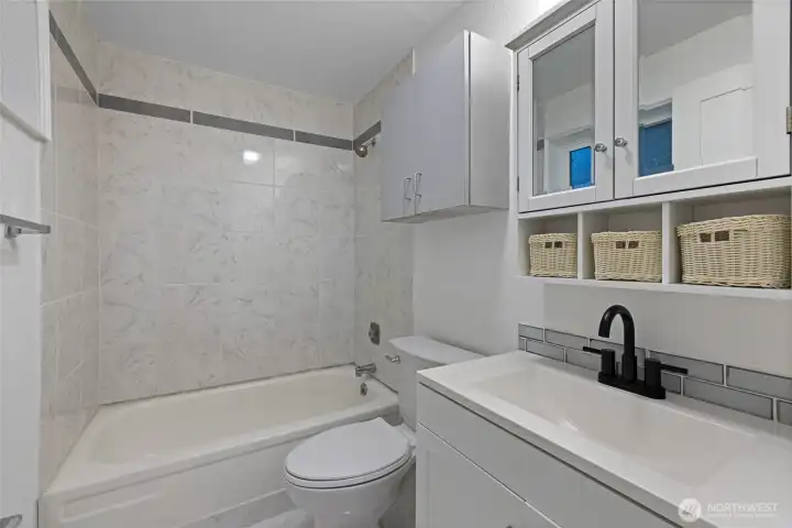 Primary full sized bathroom