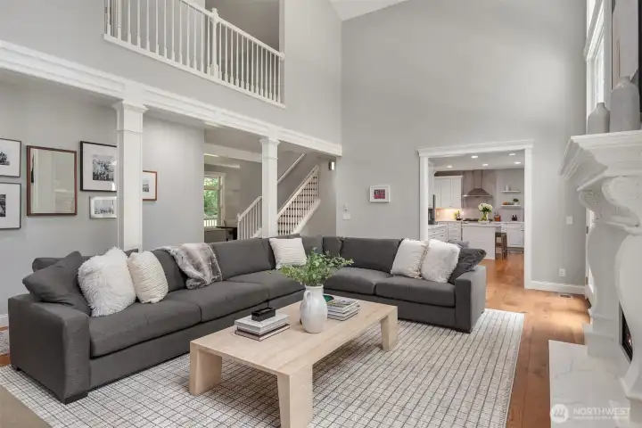 Light-filled living spaces with dramatic ceilings, designer finishes, and seamless flow for everyday living and entertaining.