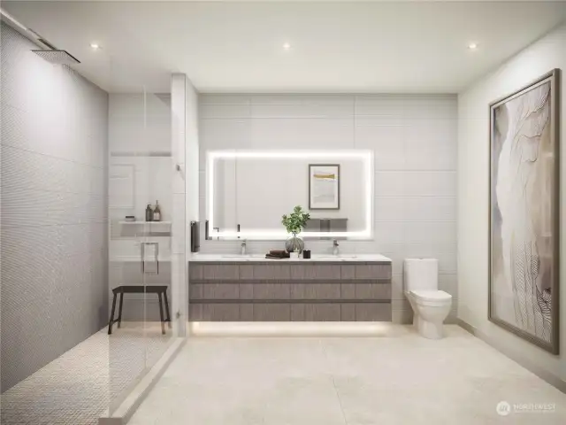 Rendering of in unit bath.