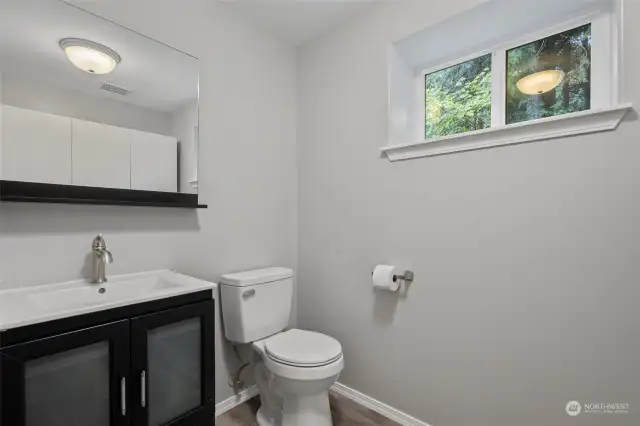 1/2 bath on main floor with washer and dryer hookeups
