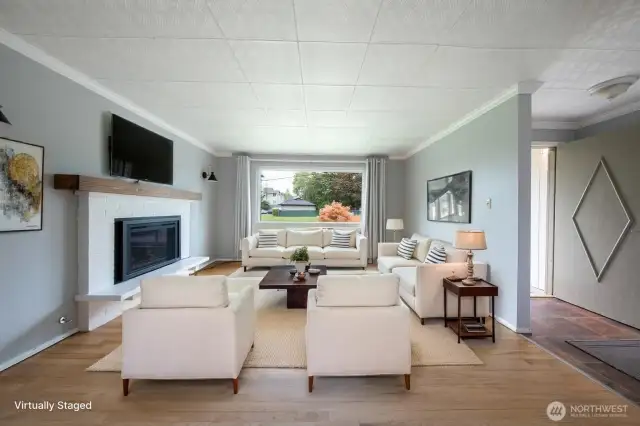 Virtually staged living room