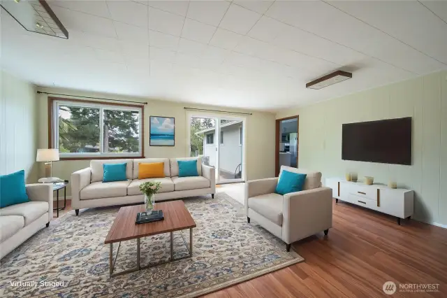 Family room virtually staged